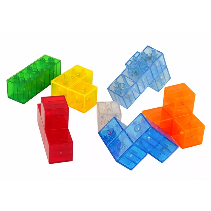 LEAN TOYS Magic Magnetic Cube 7 Elements - Magnetyczna układanka 3D, 7 elementów, wielokolorowa, zabawka edukacyjna dla dzieci od 6 lat