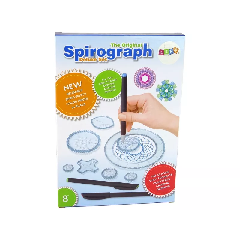 LEAN TOYS Zestaw Edukacyjny Spirograf – Geometryczny Zestaw do Rysowania dla Dzieci 6+