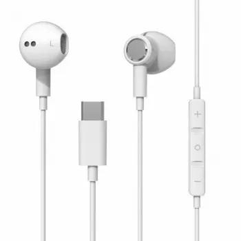 Beline USB-C słuchawki douszne z mikrofonem i pilotem, białe