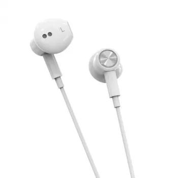 Beline USB-C słuchawki douszne z mikrofonem i pilotem, białe