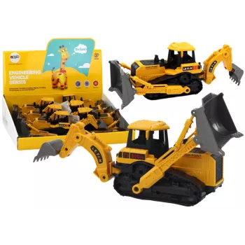 LEAN TOYS Gąsienicowa koparka pojazd budowlany z 2 łyżkami żółty