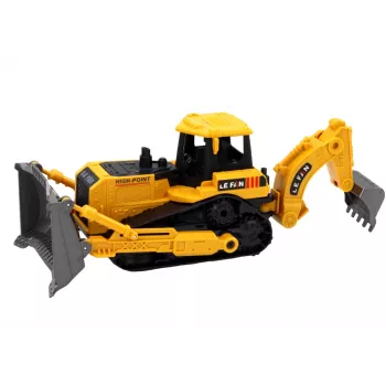 LEAN TOYS Gąsienicowa koparka pojazd budowlany z 2 łyżkami żółty
