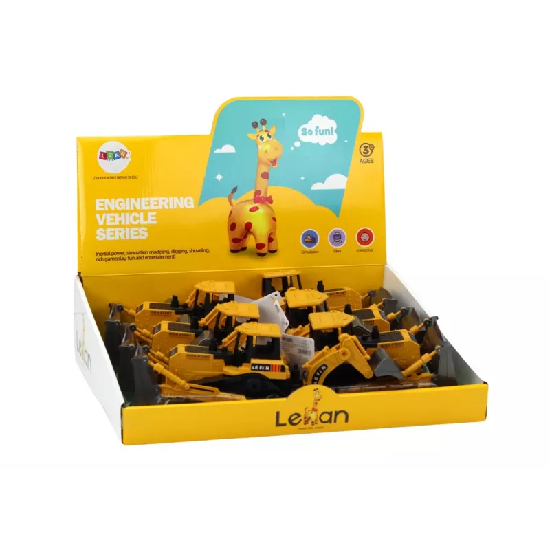 LEAN TOYS Gąsienicowa koparka pojazd budowlany z 2 łyżkami żółty