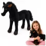 LEAN TOYS Pluszowy Koń Przytulanka Maskotka Czarny 40cm x 37cm