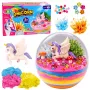 LEAN TOYS Zestaw do hodowli kryształów Terrarium Jednorożec DIY z oświetleniem LED