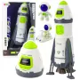 LEAN TOYS Zestaw rakieta kosmiczna z figurkami astronautów, światłem i dźwiękiem, 42 cm, biały szary pomarańczowy