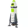 LEAN TOYS Zestaw rakieta kosmiczna z figurkami astronautów, światłem i dźwiękiem, 42 cm, biały szary pomarańczowy