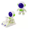 LEAN TOYS Zestaw rakieta kosmiczna z figurkami astronautów, światłem i dźwiękiem, 42 cm, biały szary pomarańczowy