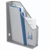 LEAN Metalowy biurowy organizer na dokumenty i teczki, pionowy, srebrny, A4
