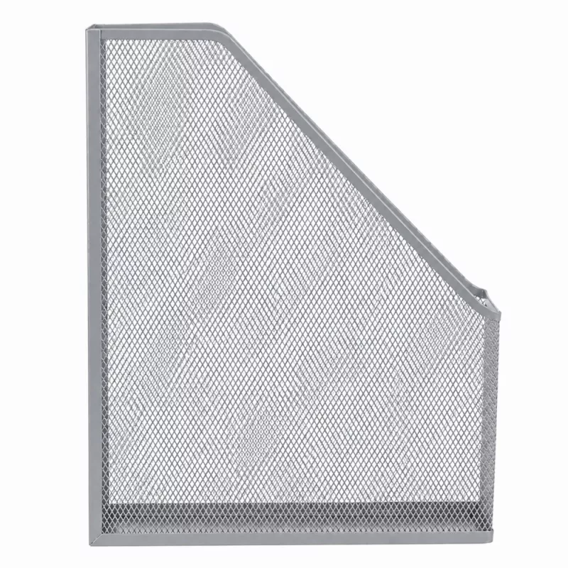LEAN Metalowy biurowy organizer na dokumenty i teczki, pionowy, srebrny, A4