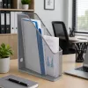 LEAN Metalowy biurowy organizer na dokumenty i teczki, pionowy, srebrny, A4