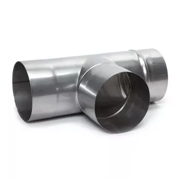 Ocynkowany stalowy trójnik do przewodu kominowego 107mm x 160mm 90°