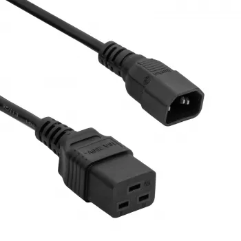Przedłużacz zasilający serwerowy Akyga AK-UP-02 IEC C14 – IEC C19, 3 x 1 mm², 1,8 m, czarny