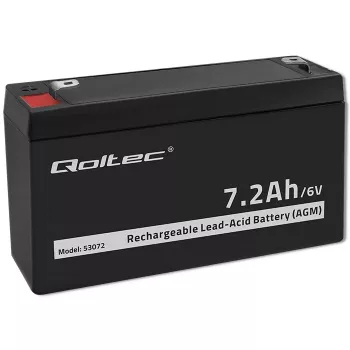 Qoltec Akumulator AGM 6V 7,2Ah VRLA bezobsługowy kwasowo-ołowiowy