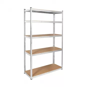 Rebel RB-1252 Metalowy regał magazynowy 205x120x45 cm Srebrny 5 półek 875 kg