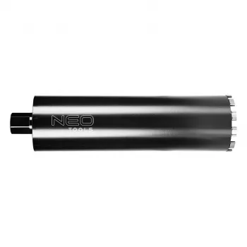 NEO TOOLS 57-864 Wiertło diamentowe koronowe do wiertnic rdzeniowych, średnica 122 mm, długość robocza 470 mm, gwint 1 1/4 inch UNC, 11 segmentów, wiercenie na mokro, seria GRAPHITE PRO