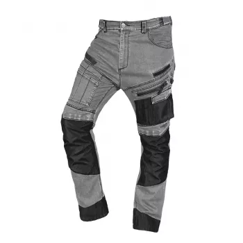 NEO TOOLS Dżinsowe spodnie robocze ze wzmocnieniami Oxford, szary, rozmiar XXL (81-360-2-XXL)