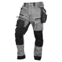 NEO TOOLS Denimowe spodnie robocze ze wzmocnieniami Cordura i odpinanymi kieszeniami typu holster, szary, rozmiar XL