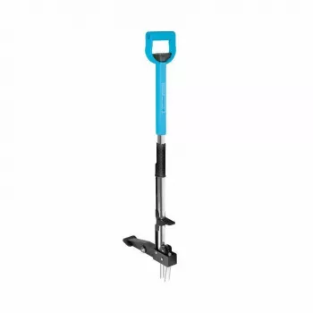 CELLFAST C.IDEAL Chwastownik 95 cm stojący ręczny z systemem 3-zębowym ze stali hartowanej i wypychaczem nożnym, ergonomiczna rączka D, zielony/czarny