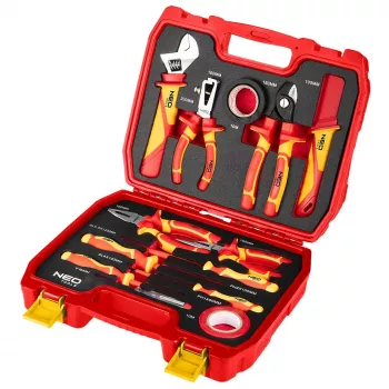 NEO TOOLS 13-częściowy zestaw narzędzi elektryka w walizce, izolacja VDE 1000V, stal CrV