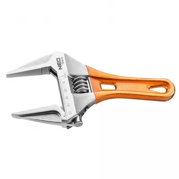 NEO TOOLS Klucz nastawny krótki 185 mm, rozwarcie szczęk 0-53 mm, stal chromowo-wanadowa, DIN 3117