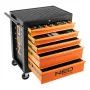 NEO TOOLS Szafka warsztatowa, 5 szuflad + 117 narzędzi, prowadnice kulkowe, centralny zamek, obciążenie statyczne 400 kg, czarna