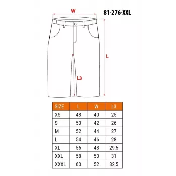 NEO TOOLS PREMIUM Szorty męskie XXL – Mieszanka bawełny z elastanem, czarne