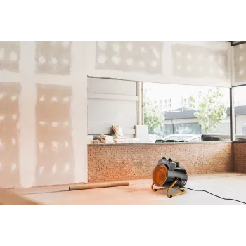 NEO TOOLS 90-068 Przemysłowy elektryczny nagrzewnica wentylatorowa 3kW, 2 poziomy grzania, IPX4 odporna na zachlapanie, regulowany termostat, przenośna