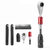 ROCKBROS Zestaw naprawczy do roweru - multitool 16 w 1, mini pompka, łyżki do opon, łatki, czarny