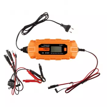 NEO TOOLS 11-891-1 Automatyczna ładowarka akumulatorów 4A/70W do akumulatorów 6V/12V kwasowo-ołowiowych, AGM i GEL (3-120Ah)