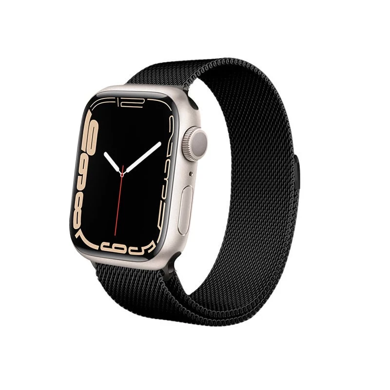 Crong Milano Steel - Pasek ze stali nierdzewnej do Apple Watch 44/45/46/49 mm (czarny)