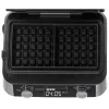Adler AD 3084 gofrownica z wyświetlaczem LED, 5 programów, 7 poziomów zarumienienia, 1600 W (maks. 2400 W), płyty nieprzywierające, czarno-srebrna