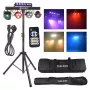 LIGHT4ME BEAM LASER STROBE LED PAR DERBY UV I - 4-w-1 wielofunkcyjne światło sceniczne z czerwonym/zielonym laserem, UV i sterowaniem DMX