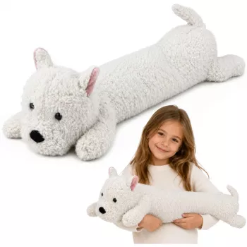 LEAN TOYS West Highland Pluszowy Pies Przytulanka Biały 60 cm