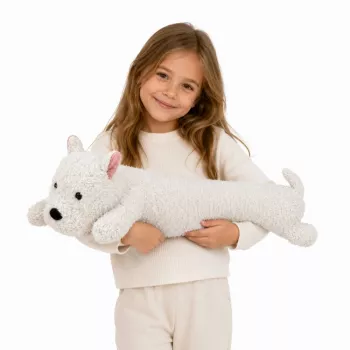 LEAN TOYS West Highland Pluszowy Pies Przytulanka Biały 60 cm