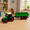 LEAN TOYS Traktor rolniczy z przyczepą rolniczą, napęd cierny, światła i dźwięk, 35 cm