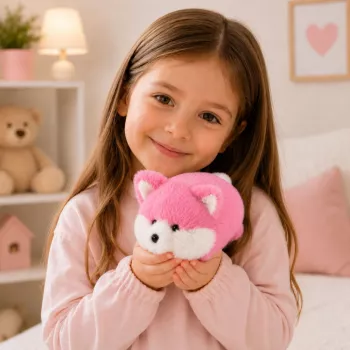 LEAN TOYS Pluszowy Lis Pluszak, Różowe Miękkie Futro, 16 cm
