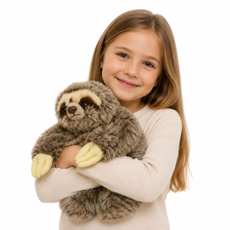 LEAN TOYS Realistyczna maskotka leniwiec z rzepami 34 cm