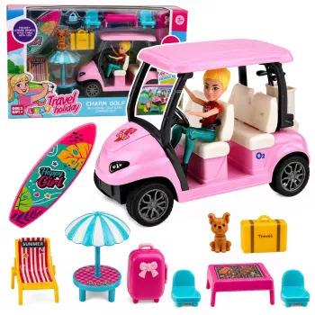 LEAN TOYS Meleks Zestaw Golfowy dla Lalek z Pieskiem Golfowym Akcesoria Świąteczne