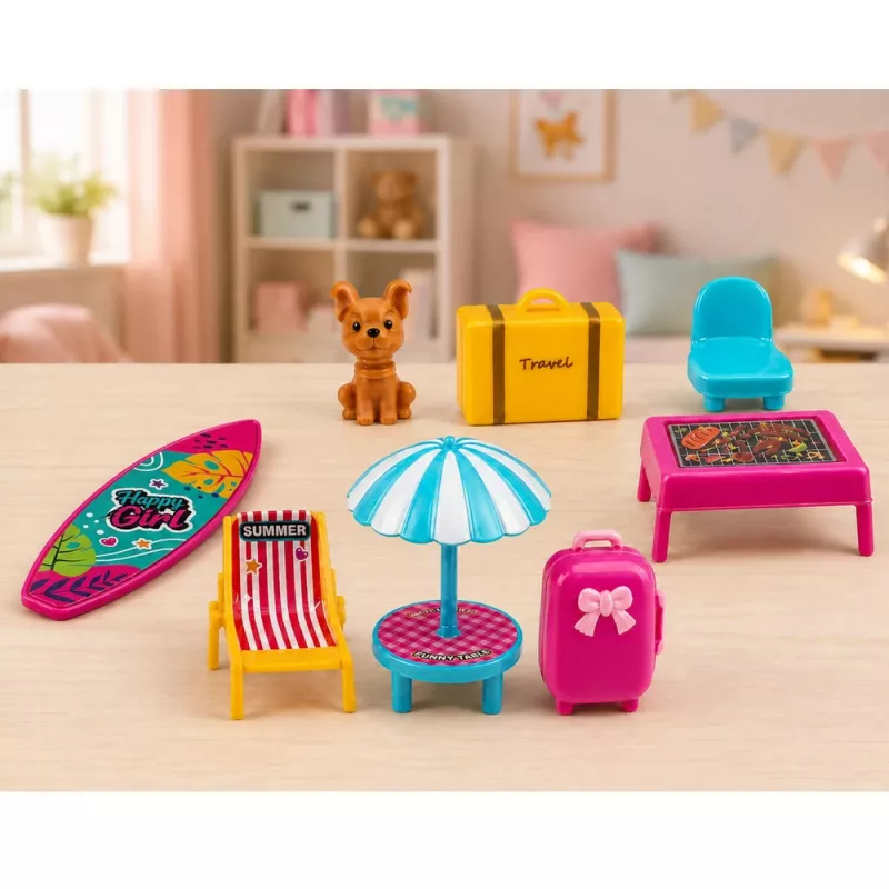LEAN TOYS Meleks Zestaw Golfowy dla Lalek z Pieskiem Golfowym Akcesoria Świąteczne