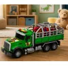 LEAN TOYS Transporter z klatką i figurką dinozaura T-Rex, światła i dźwięki, 1:12