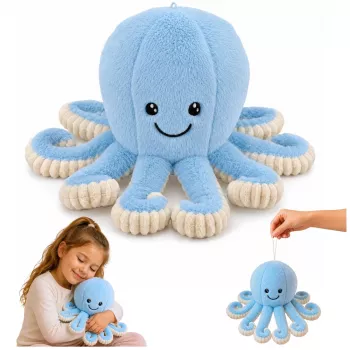 LEAN TOYS Pluszowa Ośmiornica Przytulanka z Elastycznymi Mackami Niebieska 30 cm