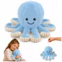 LEAN TOYS Pluszowa Ośmiornica Przytulanka z Elastycznymi Mackami Niebieska 30 cm