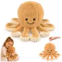 LEAN TOYS Pluszowa Ośmiornica Przytulanka z Elastycznymi Mackami Beżowa 30 cm