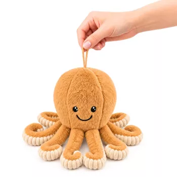 LEAN TOYS Pluszowa Ośmiornica Przytulanka z Elastycznymi Mackami Beżowa 30 cm