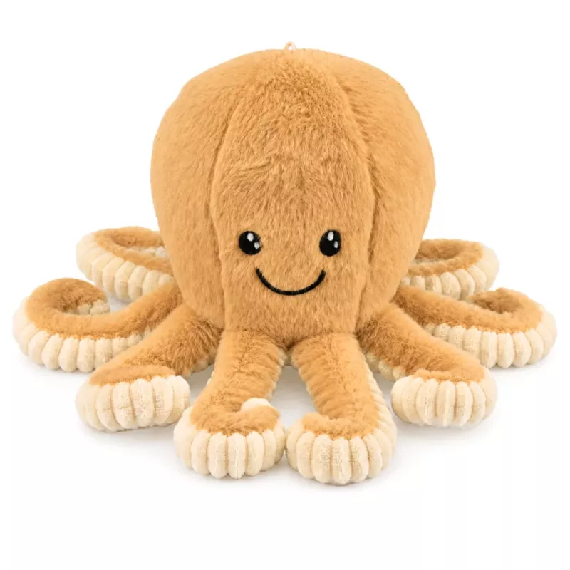 LEAN TOYS Pluszowa Ośmiornica Przytulanka z Elastycznymi Mackami Beżowa 30 cm