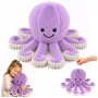 LEAN TOYS Pluszowa Ośmiornica Przytulanka z Elastycznymi Mackami Fioletowa 50 cm