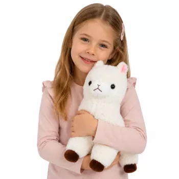 LEAN TOYS Pluszowa Alpaka Lama Miękkie Futro Biała 38 cm