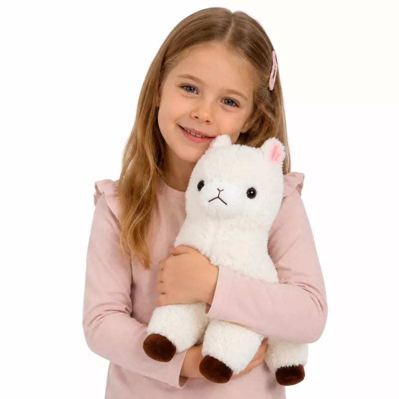 LEAN TOYS Pluszowa Alpaka Lama Miękkie Futro Biała 38 cm