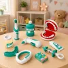 LEAN TOYS Zestaw Mały Dentysta Wibrująca Szczoteczka Niebieski 15 szt.